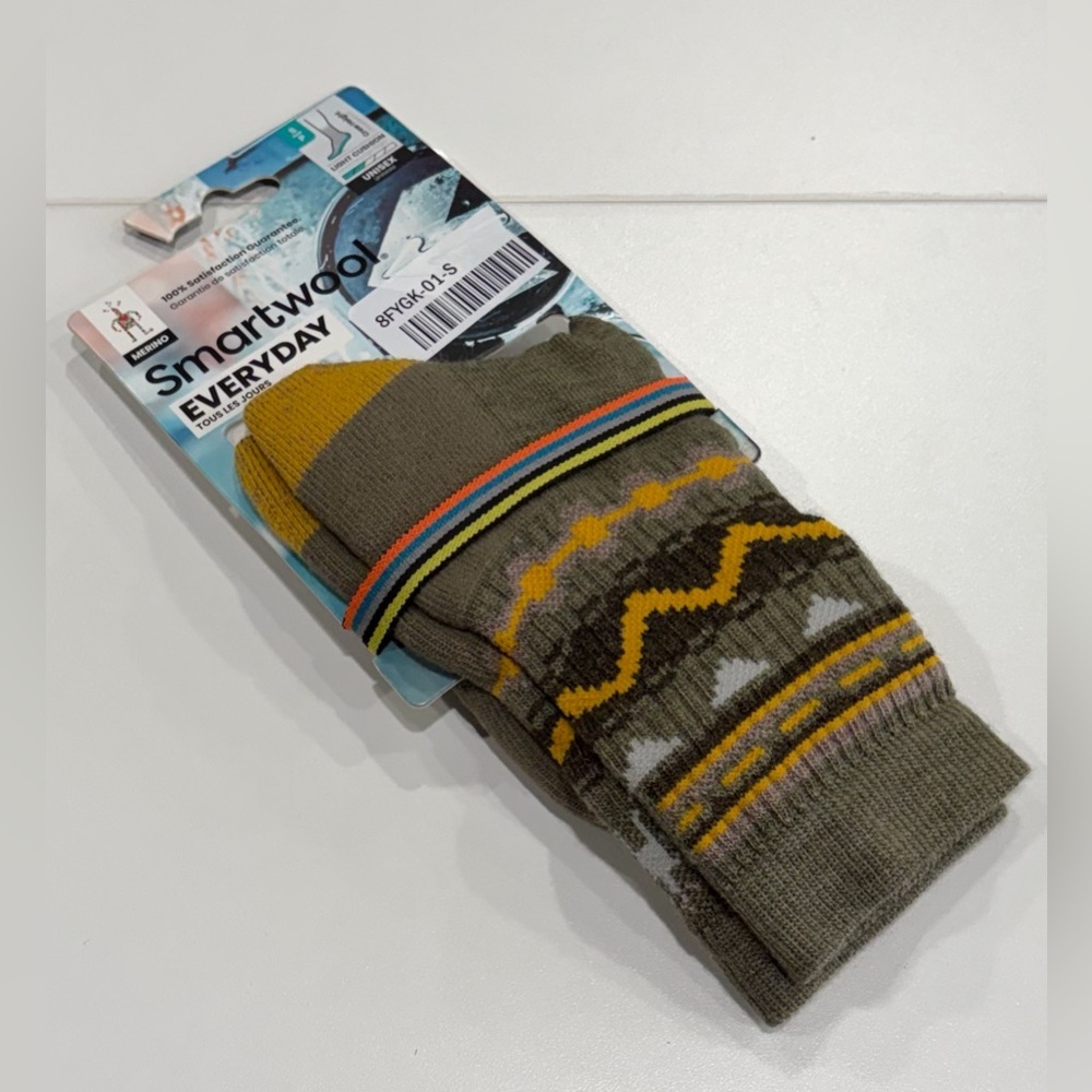 SmartWool Men's Small Everyday Hudson Trail Socks Merino Wool Brown Crew NWT